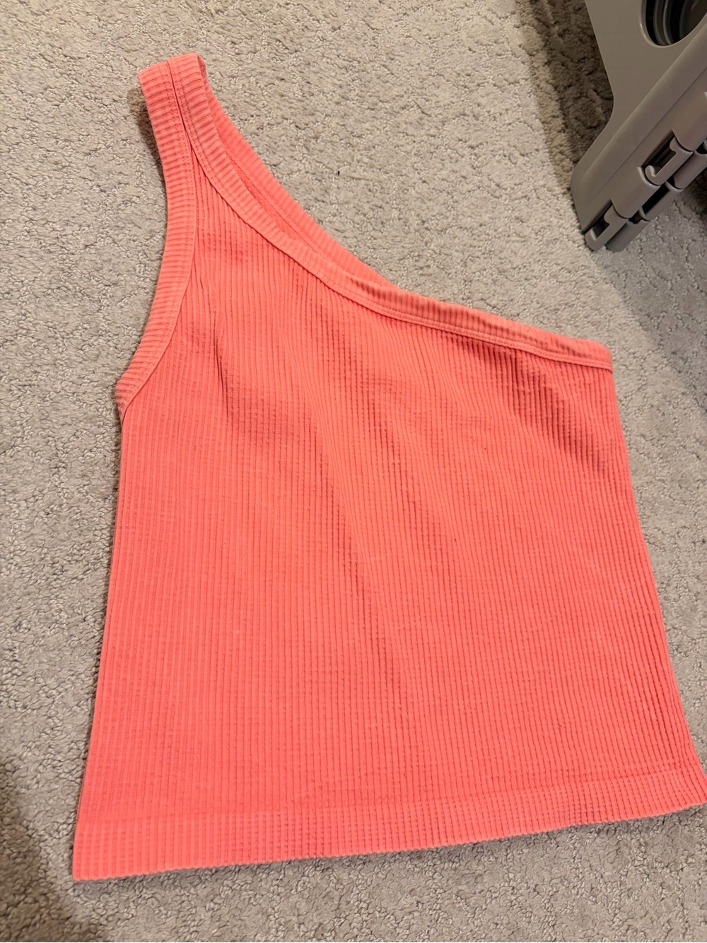 Nikibiki One-Shoulder Ribbed Tank Top - Coral